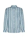 Maison Kitsuné Logo-print Cotton Shirt In Sage Deisgn
