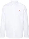 Maison Kitsuné Mini Fox Head Classic Shirt And Blouse Light Blue In White