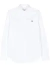 Maison Kitsuné Mini Fox Head Classic Shirt And Blouse Light Blue In White