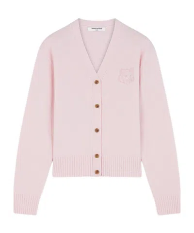 Maison Kitsuné Short Cardigan In Pink
