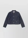 Maison Kitsuné Short Denim Jacket Chest Pocket In Blue