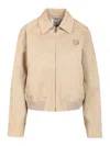 Maison Kitsuné Short Jacket With Shirt Collar Jackets Beige In Nude
