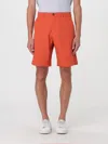Maison Kitsuné Cotton Bermuda Shorts With Back Logoed Label In Orange