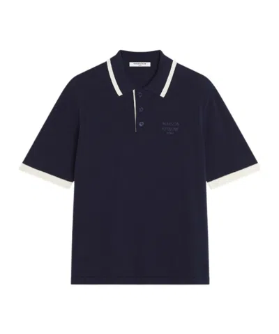 Maison Kitsuné Short-sleesleeved Polo Shirt In Blue