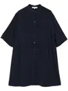 Maison Kitsuné Short-sleeve Button-up Minidress In Blue