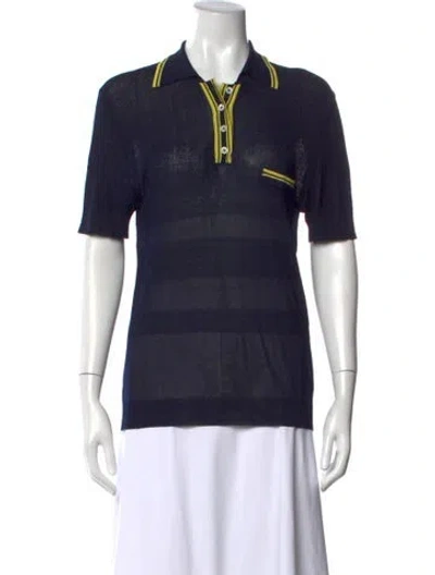 Pre-owned Maison Kitsuné Short Sleeve Polo In Black
