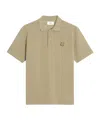 Maison Kitsuné Cotton Polo Shirt With Iconic Logo Patch In Nude