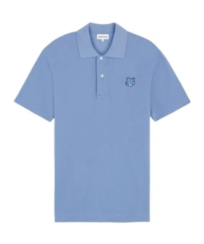 Maison Kitsuné Short-sleeved Polo Shirt In Blue