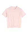 Maison Kitsuné Regular Short Sleeve Sweater With Fox Baby Patch In Pink