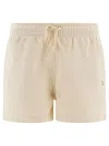 Maison Kitsuné Fox-patch Track Shorts In Beige