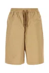 Maison Kitsuné Maison Kitsune Camel Cotton Blend Bermuda Shorts In Brown