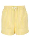 Maison Kitsuné Maison Kitsune Striped Poplin Bermuda Shorts For In Yellow