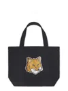 Maison Kitsuné Fox Head Print Bag In Black