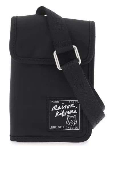 Maison Kitsuné Shoulder Bag The Traveller P In Black