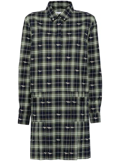 Maison Kitsuné Shrunken Shirt Dress In Navyashtree