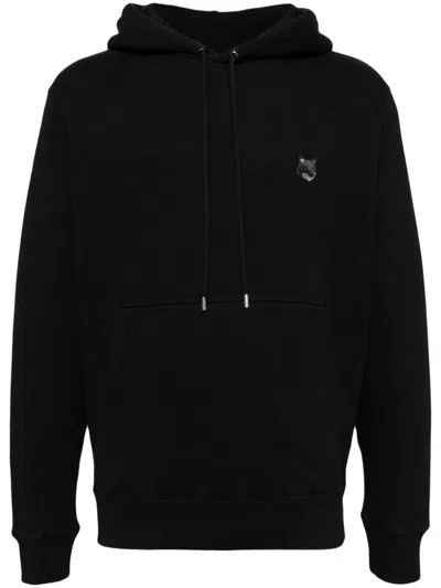 Maison Kitsuné Black Bold Fox Head Hoodie In P199 Black
