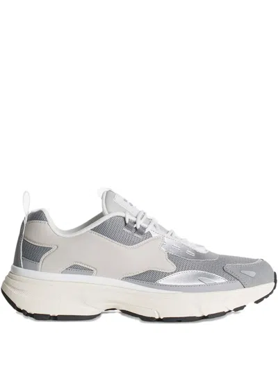 Maison Kitsuné Silver Panelled Sneakers In Gray