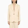 Maison Kitsuné Single-breasted Cream Cotton Jacket