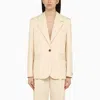 MAISON KITSUNÉ SINGLE-BREASTED CREAM COTTON JACKET