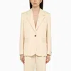Maison Kitsuné Single-breasted Cream Cotton Jacket In White