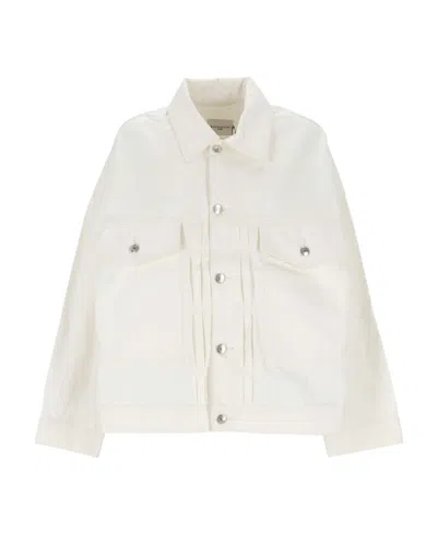 Maison Kitsuné Single-breasted Denim Jacket In White