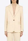 Maison Kitsuné Single-breasted Cream Cotton Jacket In White