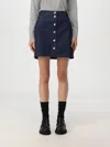 Maison Kitsuné Indigo Buttoned Denim Miniskirt In Blau