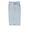 Maison Kitsuné Straight Denim Skirt In Blue