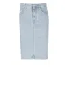 Maison Kitsuné Straight Denim Skirt In Blue