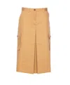 Maison Kitsuné Cotton Skirt Featuring Cargo Pockets In Beige