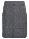 Maison Kitsuné Gray Bold Fox Head Patch Ribbed Miniskirt In Medium Grey Melange