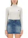 Maison Kitsuné Slim-fit High Neck Jersey In White