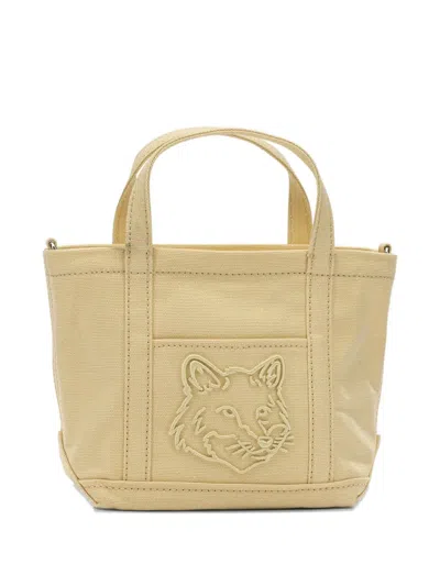 Maison Kitsuné Small Fox Head Tote Bag In Neutral