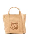 Maison Kitsuné Small Fox Head Tote Bag In Neutrals