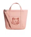 Maison Kitsuné Small Fox Head Tote Bag In Porcelain Pink