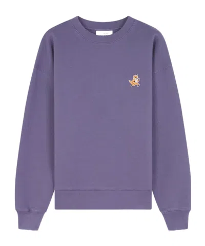 Maison Kitsuné Speedy Fox Patch Comfort Hoodie In Blue