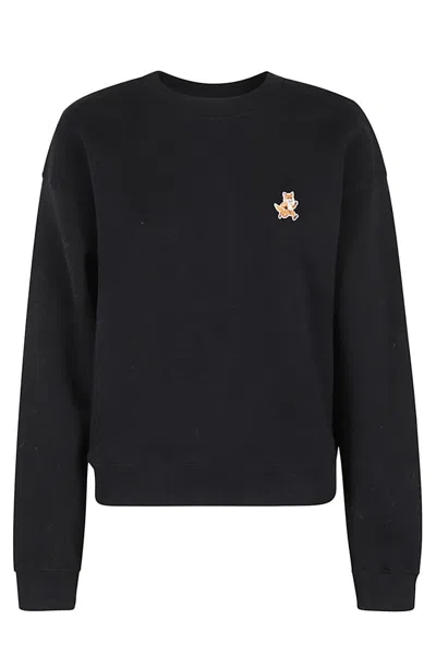 Maison Kitsuné Speedy Fox Patch Comfort Sweatshirt In Black