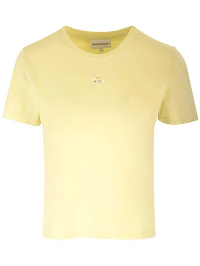 Maison Kitsuné Basic Crew-neck T-shirt In Yellow