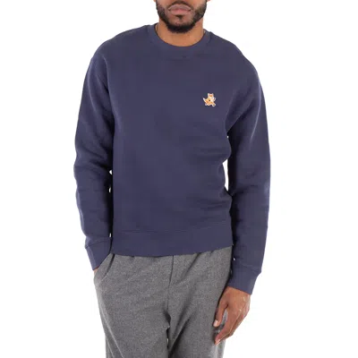 Maison Kitsuné Maison Kitsune Speedy Fox Patch Cotton Sweatshirt In Blue