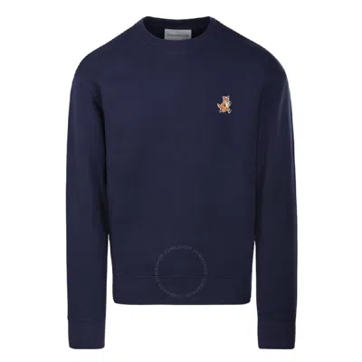 Maison Kitsuné Maison Kitsune Speedy Fox Patch Cotton Sweatshirt In Blue