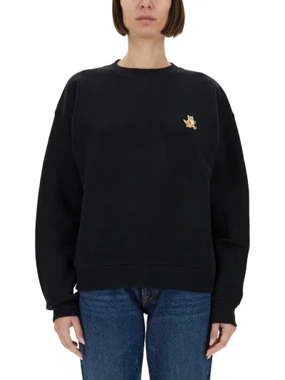 Maison Kitsuné "speedy Fox Patch" Sweatshirt In Black
