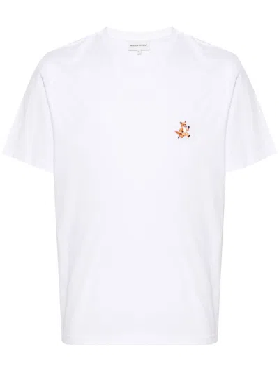 MAISON KITSUNÉ SPEEDY FOX PATCH T-SHIRT MEN WHITE IN COTTON