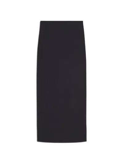 Maison Kitsuné Split Ribbed Skirt In Black