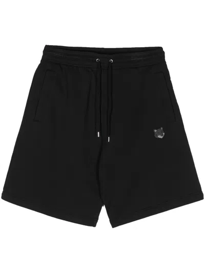Maison Kitsuné Fox-patch Track Shorts In Black