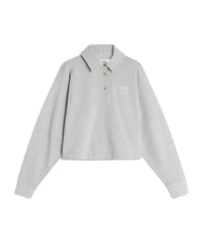 Maison Kitsuné Stamp Polo Sweatshirt In Brown