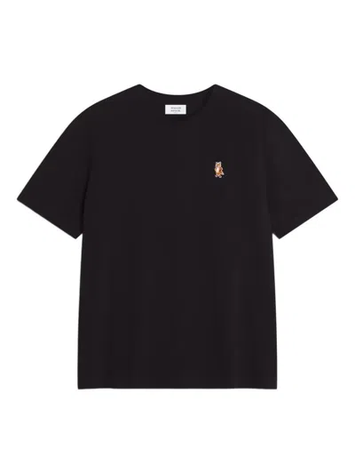 Maison Kitsuné Standing "fox" Comfort Tee-shirt Clothing In Black