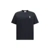 Maison Kitsuné Dressed Fox Embroidered Cotton T-shirt In Black