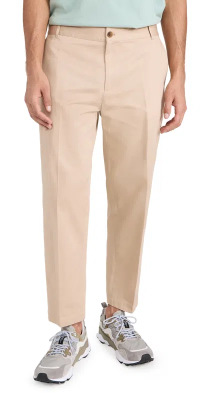 Maison Kitsuné Maison Kitsune Pantaloni Chino In Gabardina Di Cotone In Beige