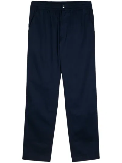 Maison Kitsuné Straight-leg Cotton Chinos In Blue