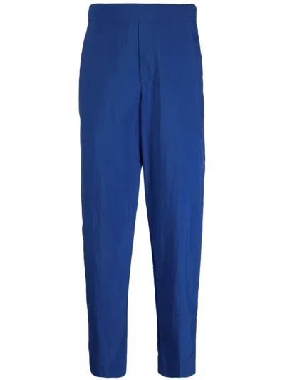 Maison Kitsuné Straight-leg Cotton Trousers In Blue